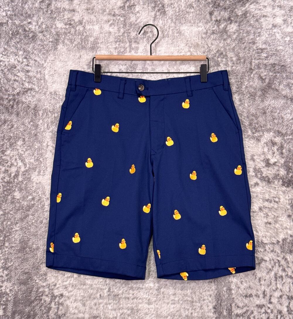 Loudmouth Golf Shorts 34 Mens Rubber Duck Embroidered Prep Performance
